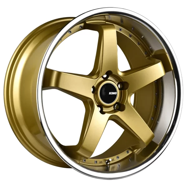 King Wheels - Detroit - Gold Machined Lip - Available at Wheel Nation Gold Coast 1
